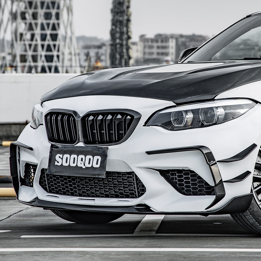 Sooqoo Pre Pregged Dry Carbon Fiber Front Side Vent Trim for BMW M2 F87 LCI