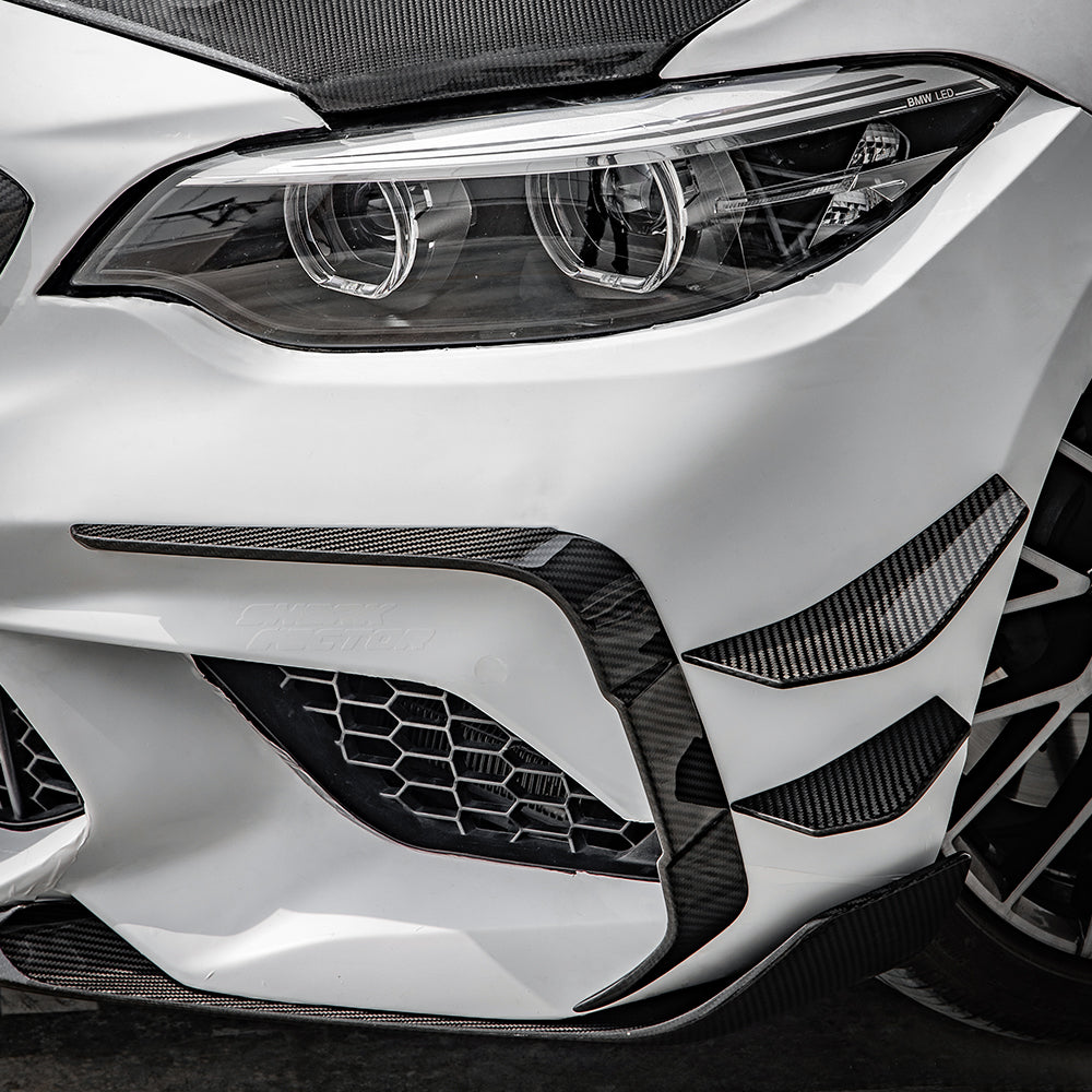 Sooqoo Pre Pregged Dry Carbon Fiber Front Side Vent Trim for BMW M2 F87 LCI