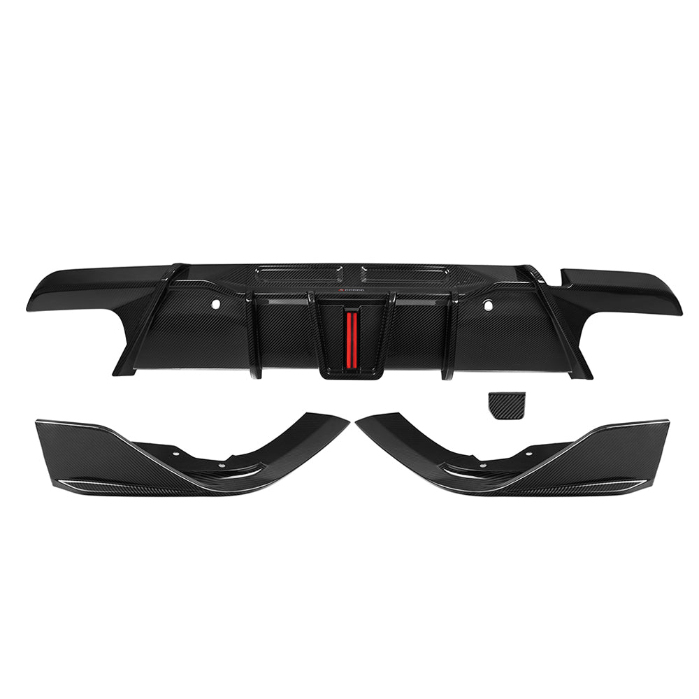 Sooqoo Pre Pregged Dry Carbon Fiber Diffuser for BMW X6M F96 with Brake Light