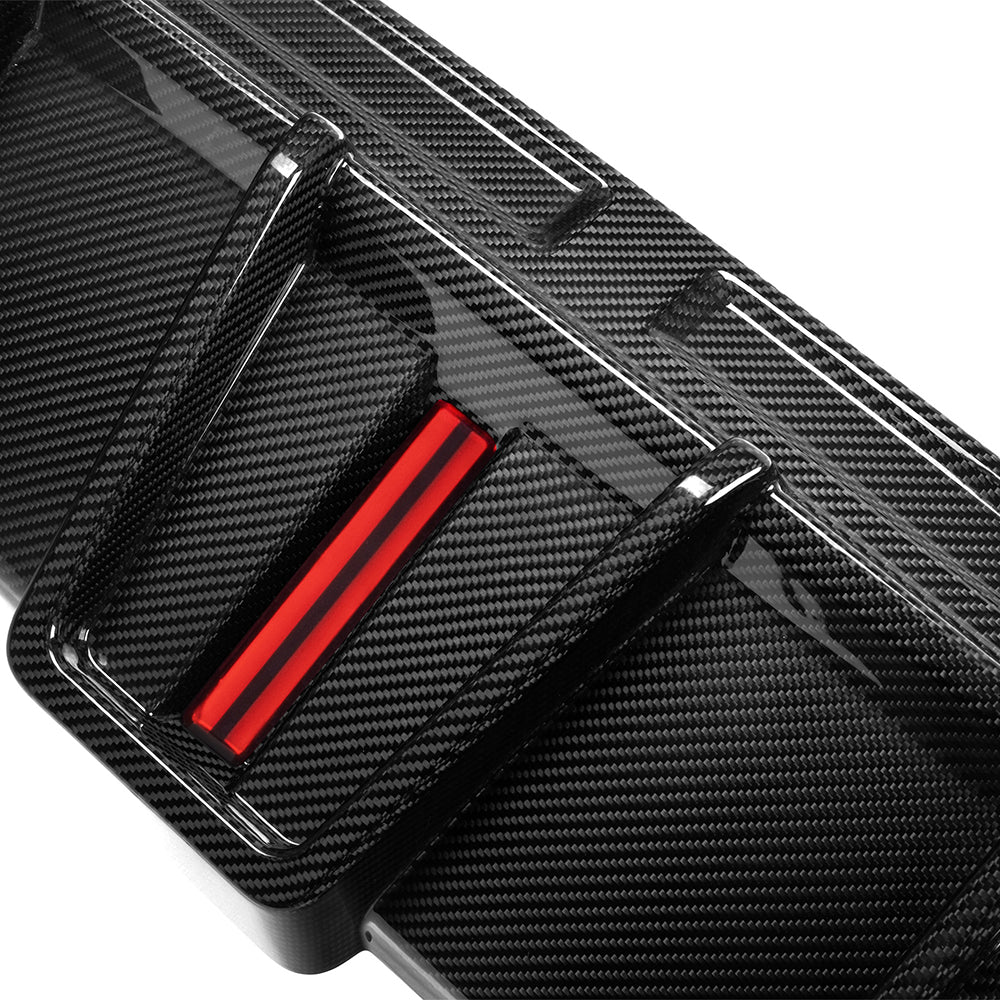 Sooqoo Pre Pregged Dry Carbon Fiber Diffuser for BMW X6M F96 with Brake Light