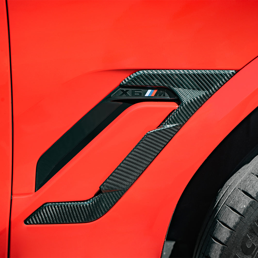 Sooqoo Pre Pregged Dry Carbon Fiber Side Fender Trim for BMW X6M F96 LCI
