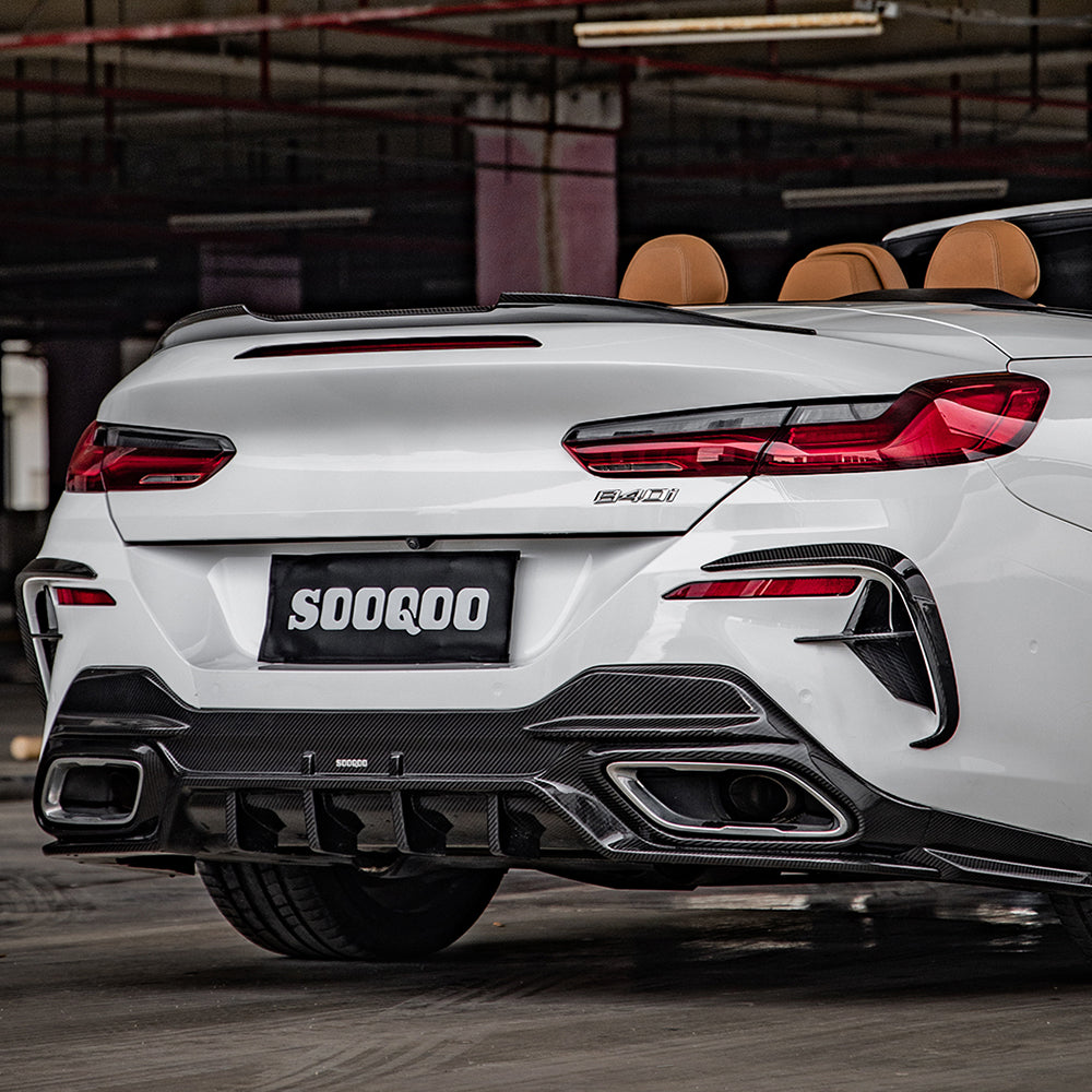 Sooqoo Pre Pregged Dry Carbon Fiber Rear Diffuser for BMW 8 Series G16