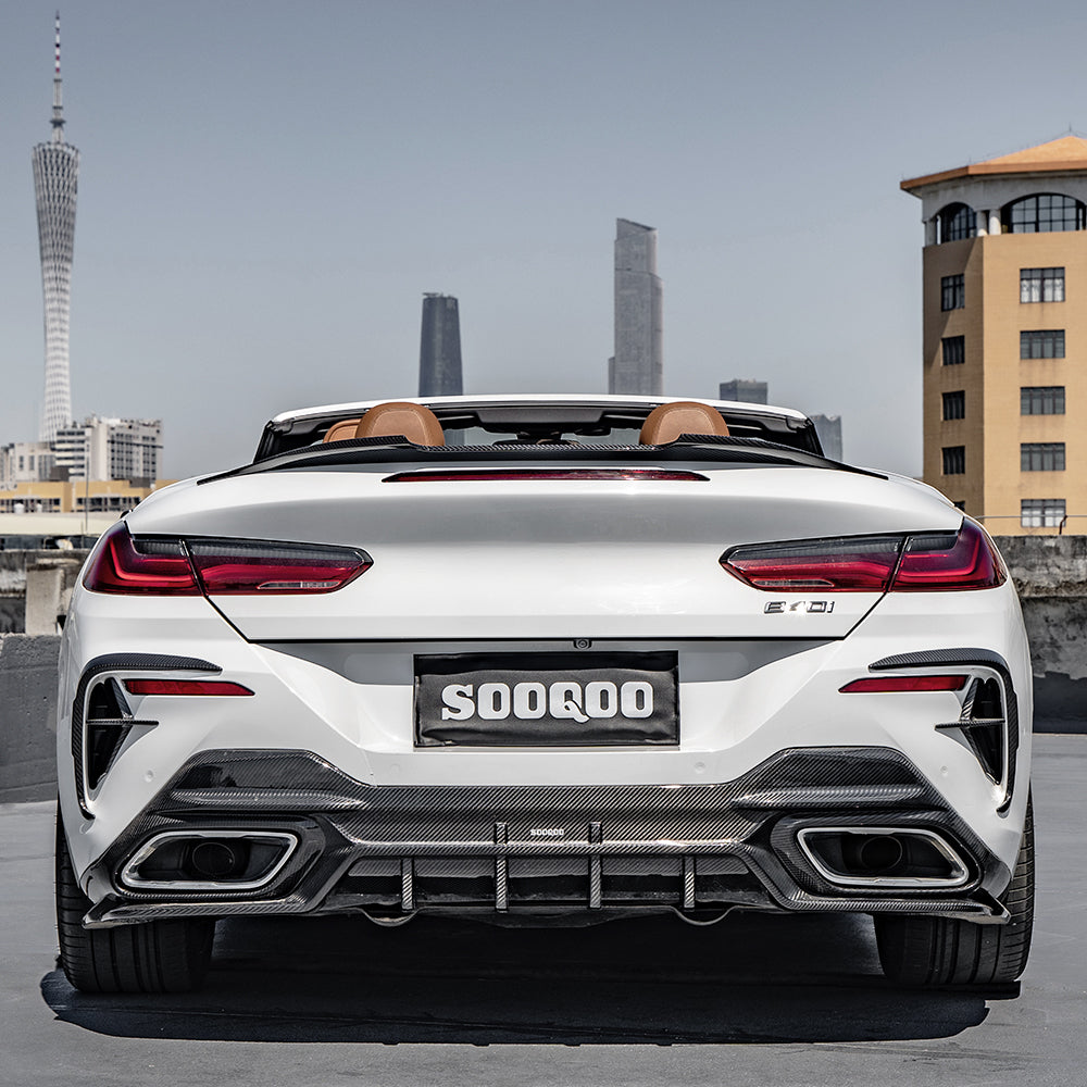 Sooqoo Pre Pregged Dry Carbon Fiber Rear Diffuser for BMW 8 Series G16