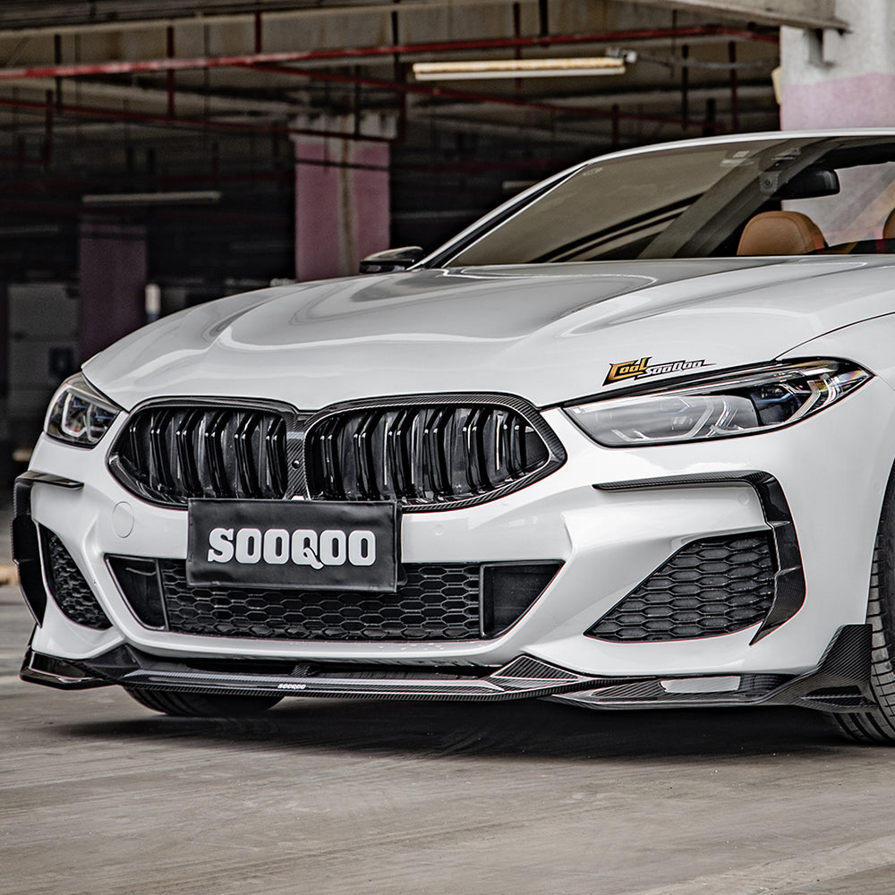 Sooqoo Pre Pregged Dry Carbon Fiber Front Lip for BMW 8 Series G14 G15 G16
