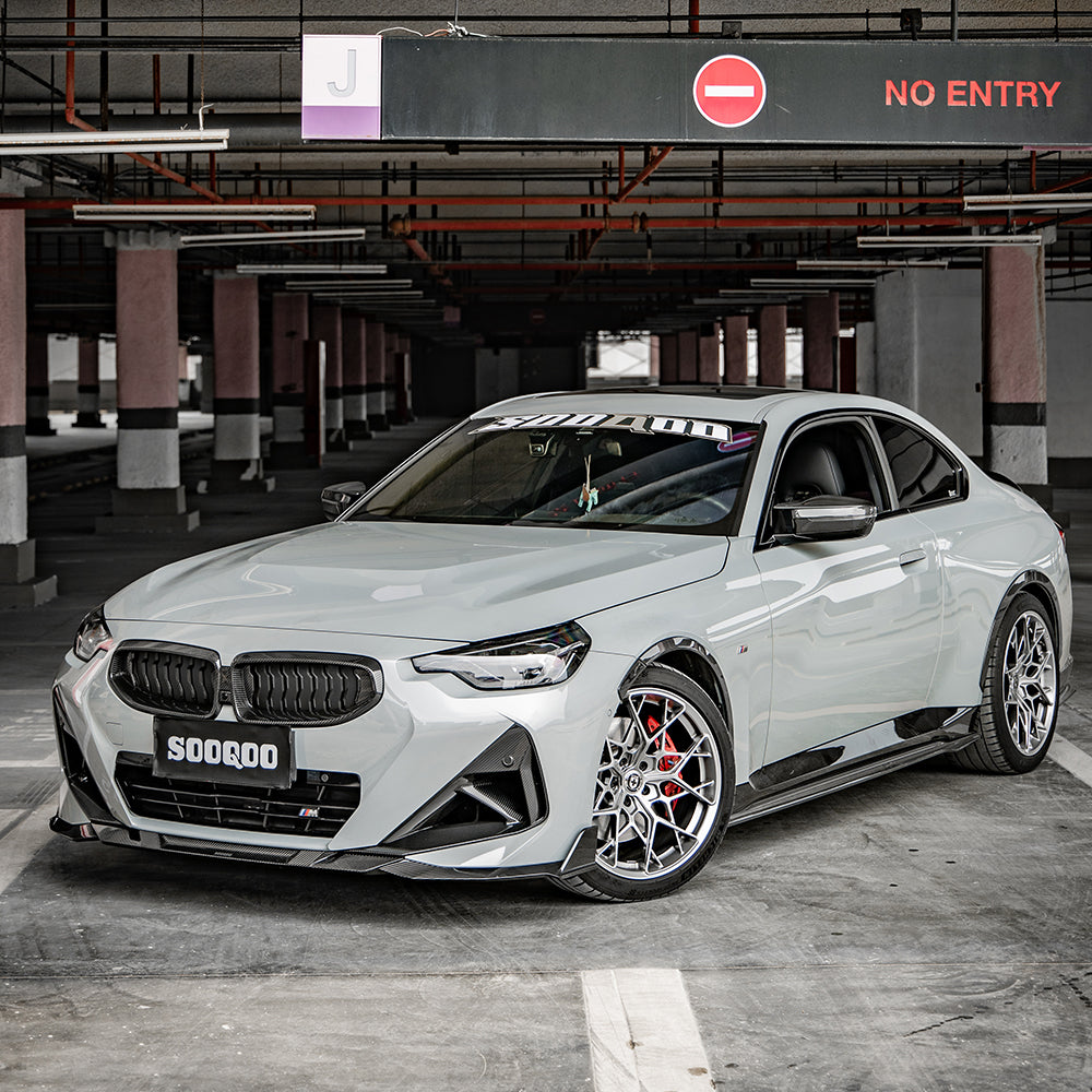 Sooqoo Pre Pregged Dry Carbon Fiber Front Air Duct for BMW 2 Series G42 2022+
