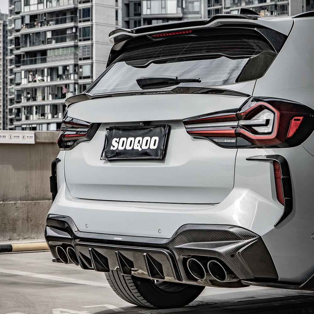 Sooqoo Pre Pregged Dry Carbon Rear Canards for BMW X3M F97 LCI 2022+