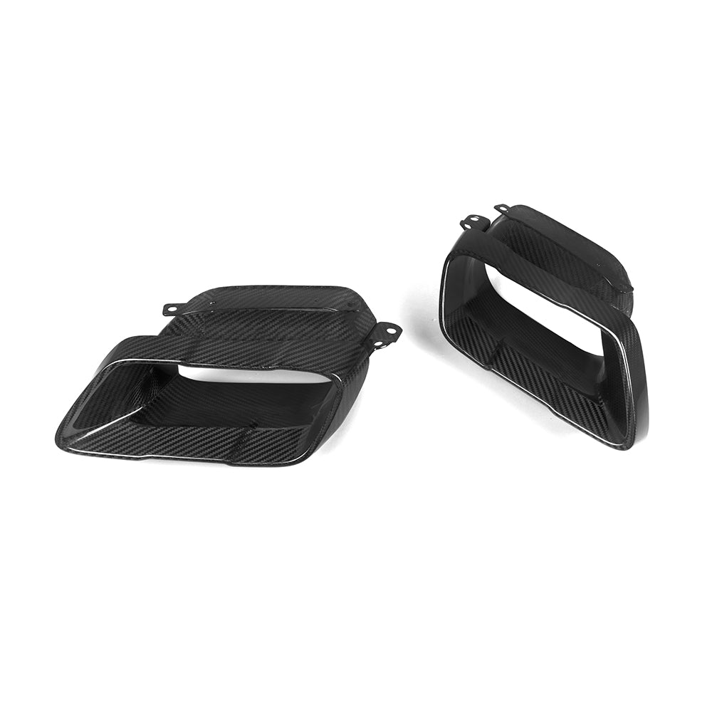 Sooqoo Pre Pregged Dry Carbon Fiber Exhaust Tips for BMW X5 G05