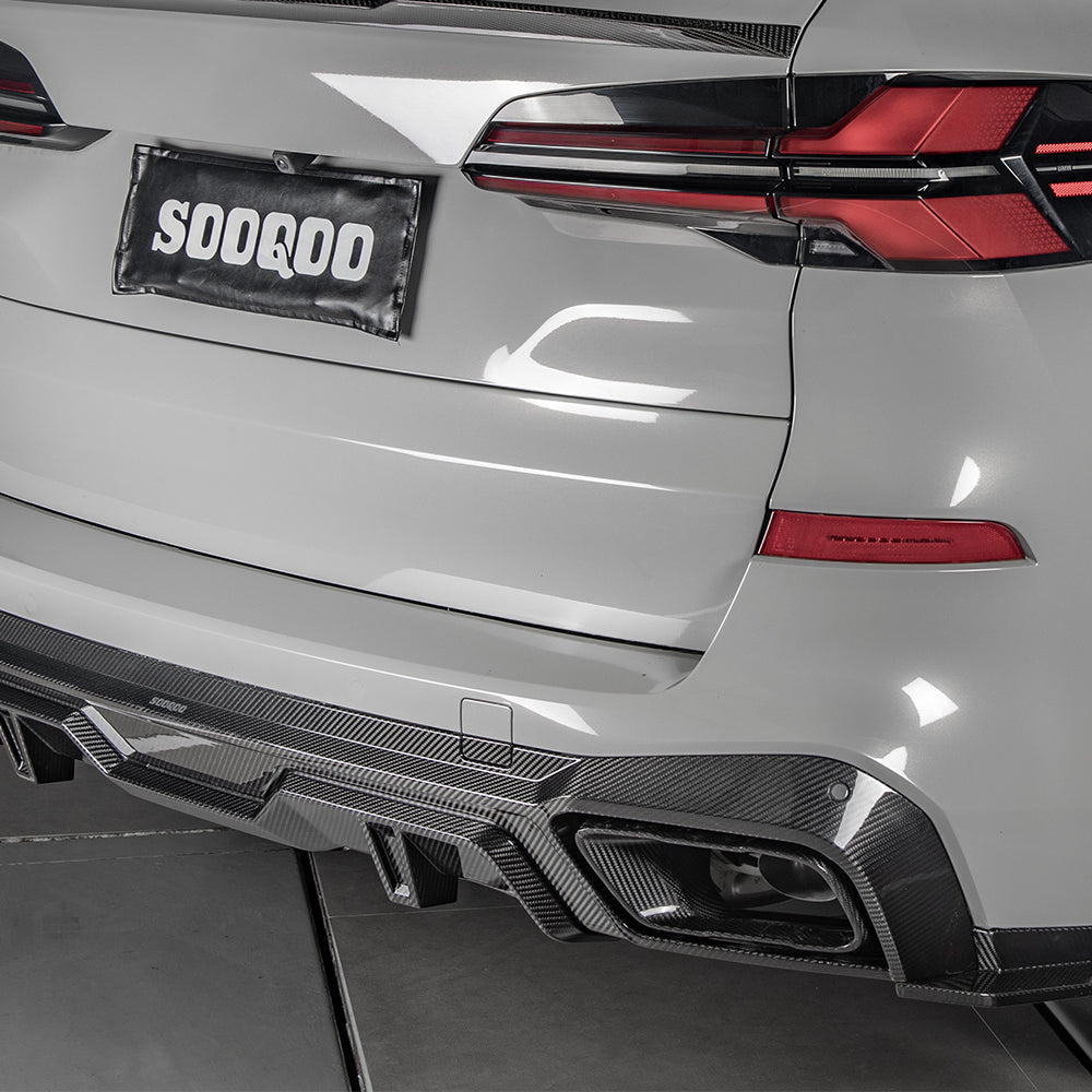 Sooqoo Pre Pregged Dry Carbon Fiber Exhaust Tips for BMW X5 G05
