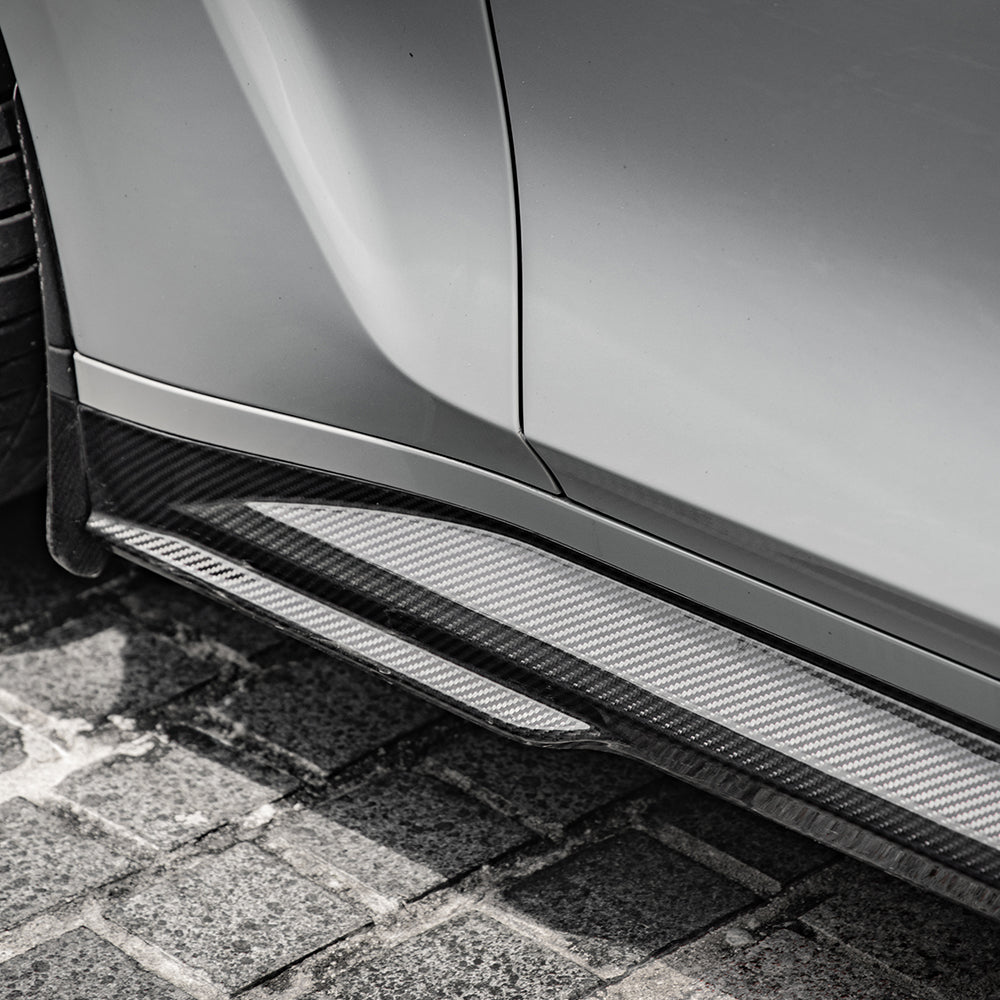 Sooqoo Pre Pregged Dry Carbon Fiber Style Side Skirts for BMW M4 G82 G83 2020+