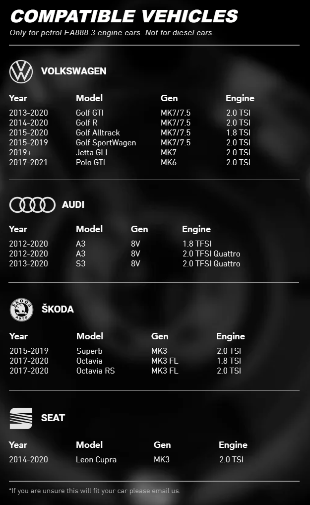 Turbo Muffler Delete Black - Audi A3 S3 8V / TT 8S /Volkswagen Golf GTI R MK7 Mk7.5 1.8 2.0T