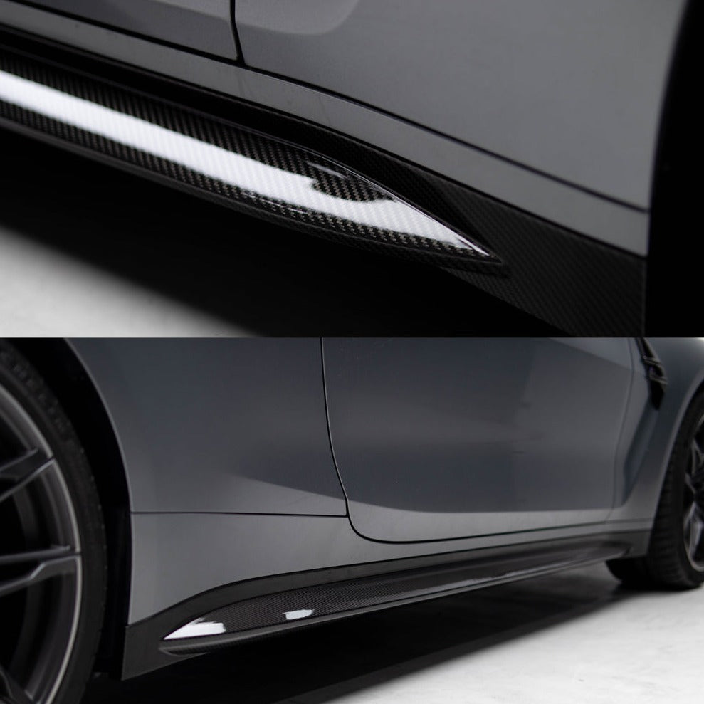 OEM Style Pre Pregged Dry Carbon Fiber Side Skirts for BMW M4 G82 G83 2020+