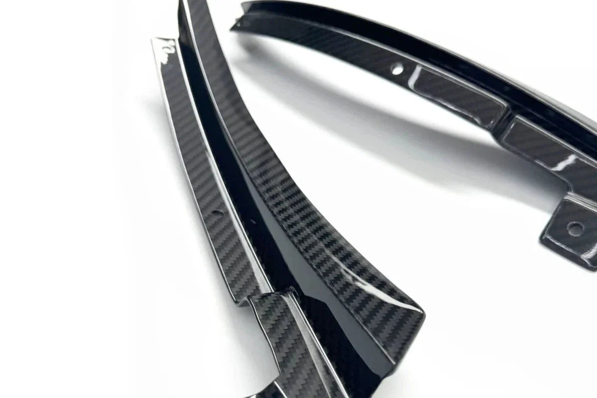 Alpha N G87 M2 Carbon Aeroblades exterior car parts, featuring sleek black carbon fiber design for sporty M2 BMW models.