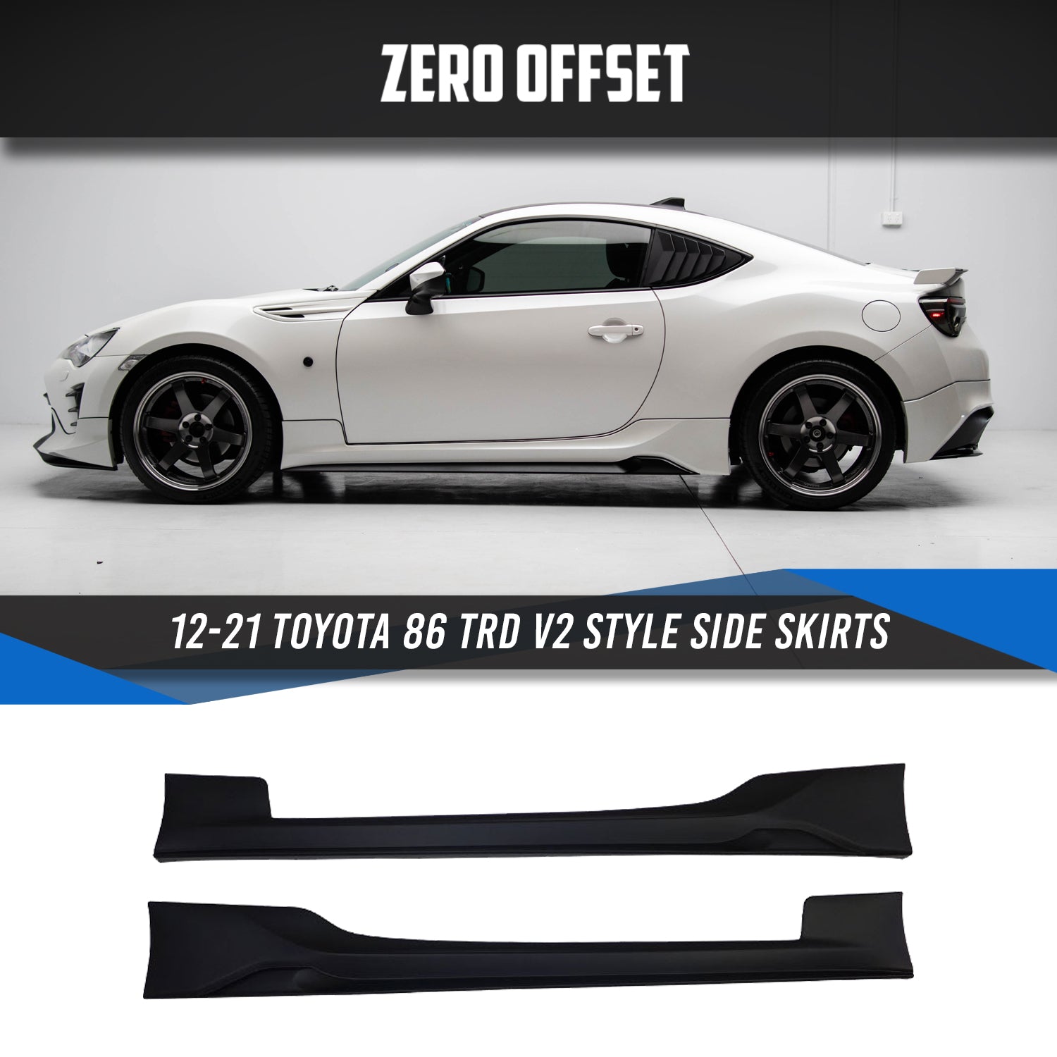 TRD V2 Style Side Skirts for Toyota 86 (ZN6)/Subaru BRZ (ZC6) 2012-2021