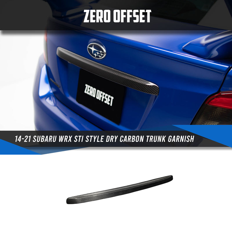 STI Style Dry Carbon Trunk Garnish for 14-21 Subaru WRX