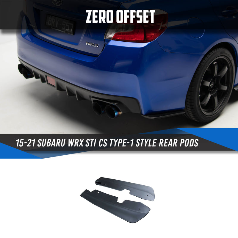 CS Style Bottom Line Type 1 Style Rear Pods for Subaru WRX STI VA 15-21
