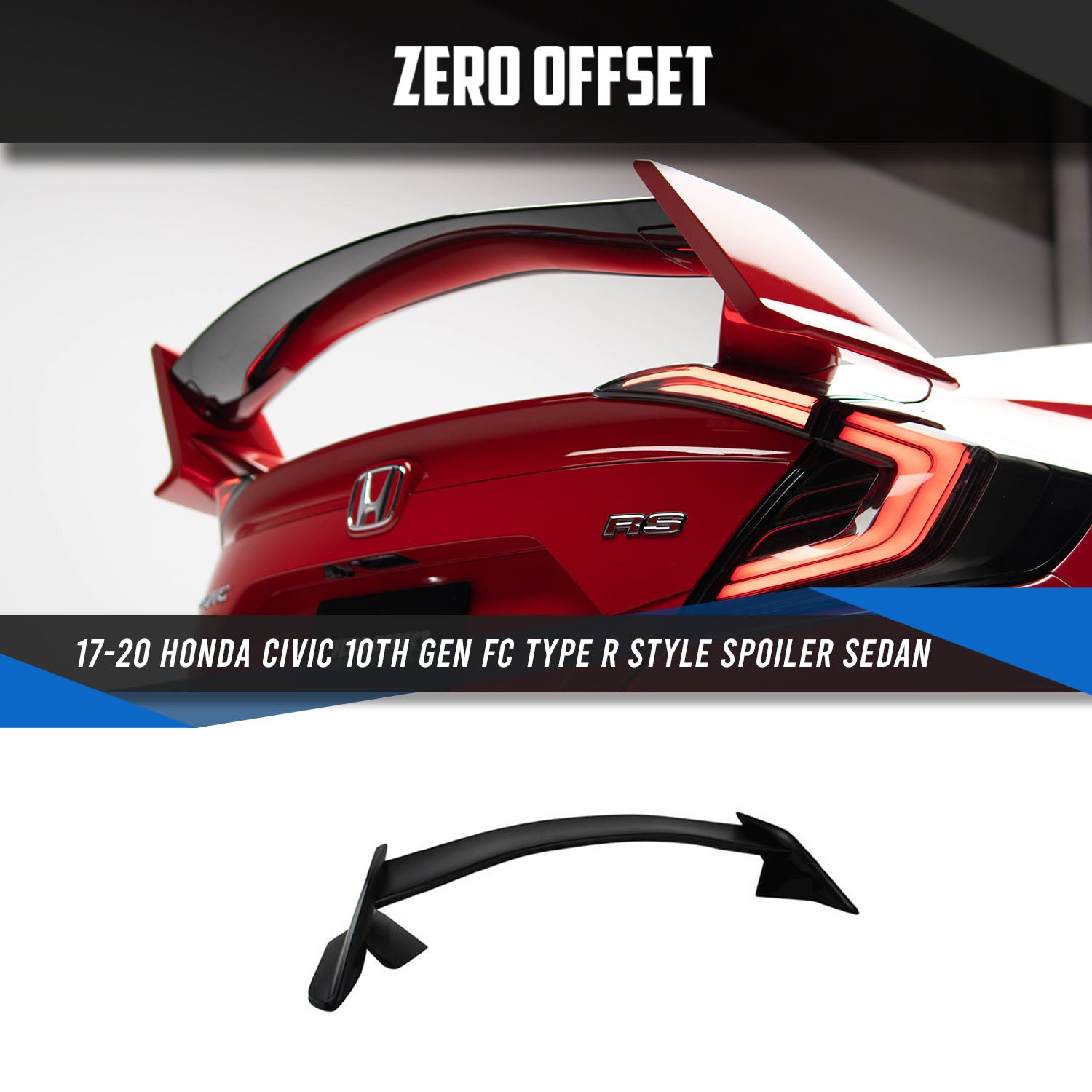 Type R Style Spoiler Sedan for Honda Civic 10th Gen FC 2017-2020