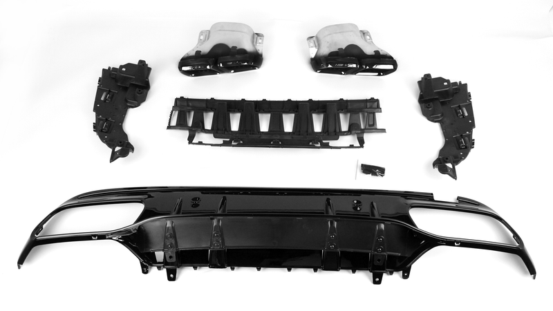 AMG Style Rear Diffuser & Exhaust Tips for Mercedes C Class W205 Sedan / S205 Wagon 19-22
