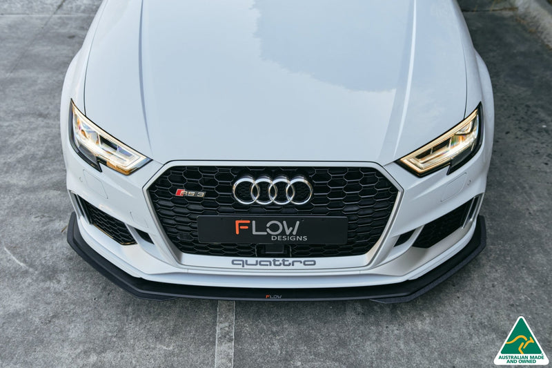 Audi RS3 8V Sedan Facelift Front Lip Splitter & Stainless Steel Mounting Brace
