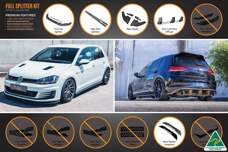 Buy Volkswagen MK7 Golf GTI Front Splitters & Rear Diffusers Online
