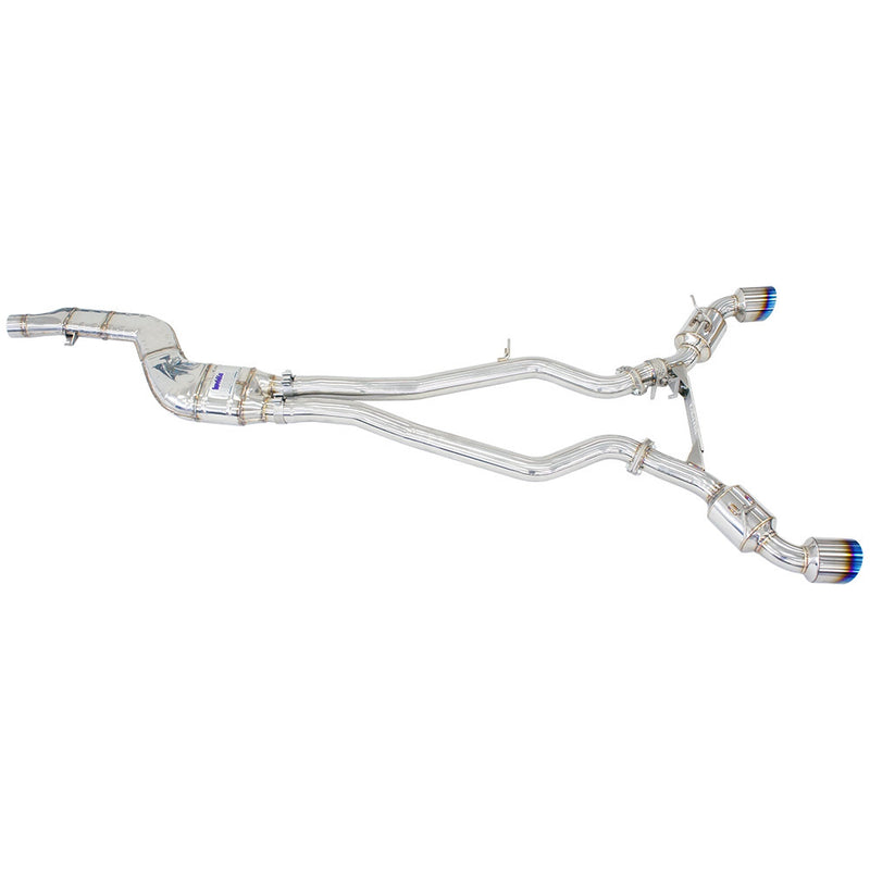 Dual N1 Cat-Back Exhaust w/Ti Straight Cut Tips for Toyota Supra A90 19+