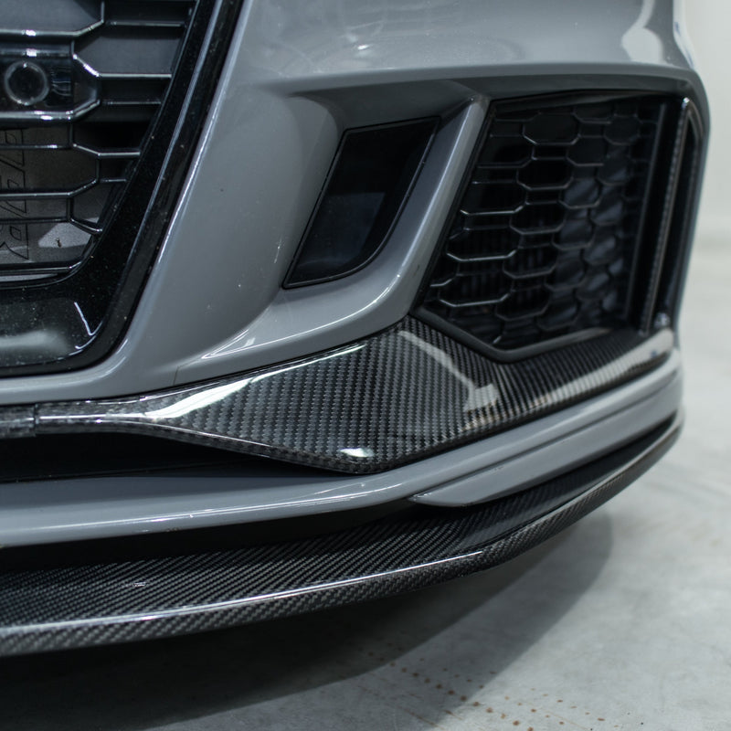 ZO Exclusive Front Bumper Scoop Trims for Audi RS3 17-21 (8V) [SEDAN] (Carbon Fibre)