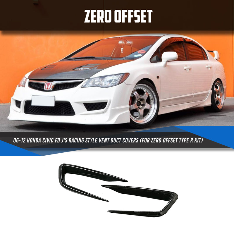J's Racing Style Vent Duct Covers for 06-12 Honda Civic FD (Zero Offset Type R Kit)
