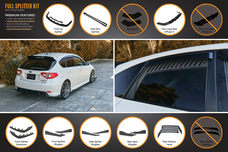 Subaru Impreza WRX/RS G3 Hatch Pre-Facelift Full Lip Splitter Set