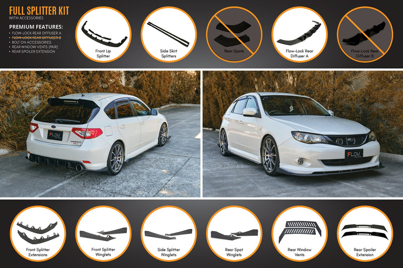 Subaru Impreza WRX/RS G3 Hatch Pre-Facelift Full Lip Splitter Set