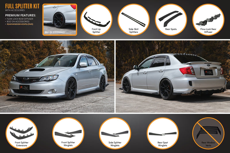 Subaru Impreza WRX/RS G3 Sedan Pre-Facelift Full Lip Splitter Set