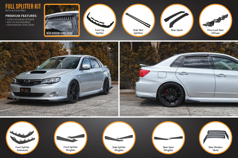Subaru Impreza WRX/RS G3 Sedan Pre-Facelift Full Lip Splitter Set