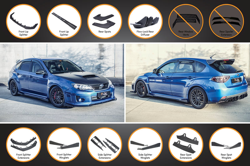 Subaru Impreza WRX / STI G3 Hatch Facelift Full Lip Splitter Set