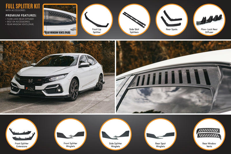 Honda Civic RS Hatch FK4/FK7 Facelift Full Lip Splitter Set