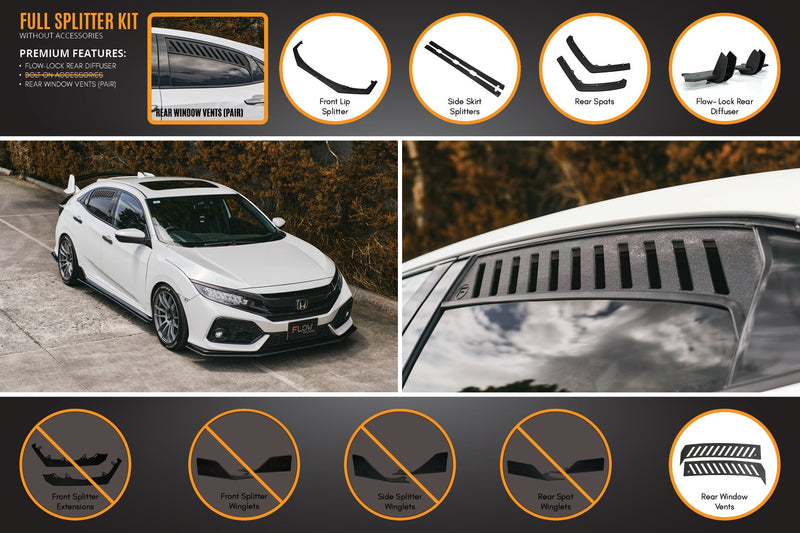 Honda Civic RS Hatch FK4/FK7 Pre-Facelift Full Lip Splitter Set