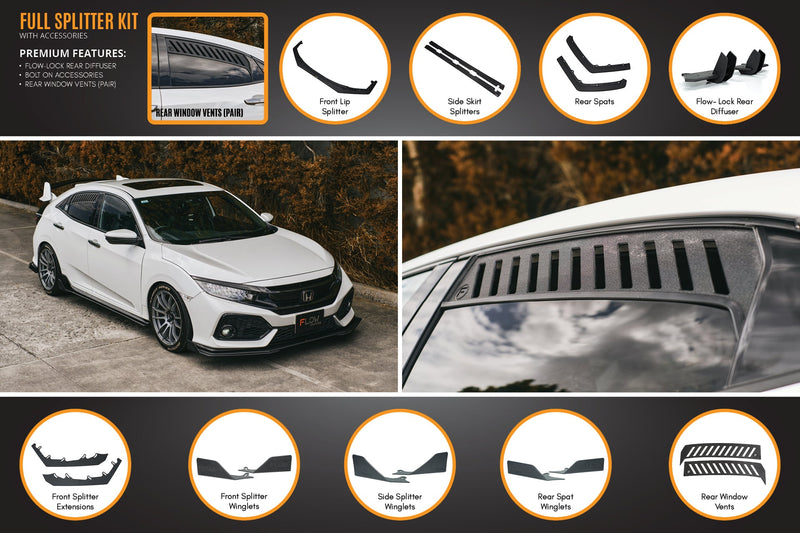 Honda Civic RS Hatch FK4/FK7 Pre-Facelift Full Lip Splitter Set