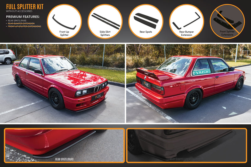 BMW 3 Series E30 M-Tech 2 Full Lip Splitter Set