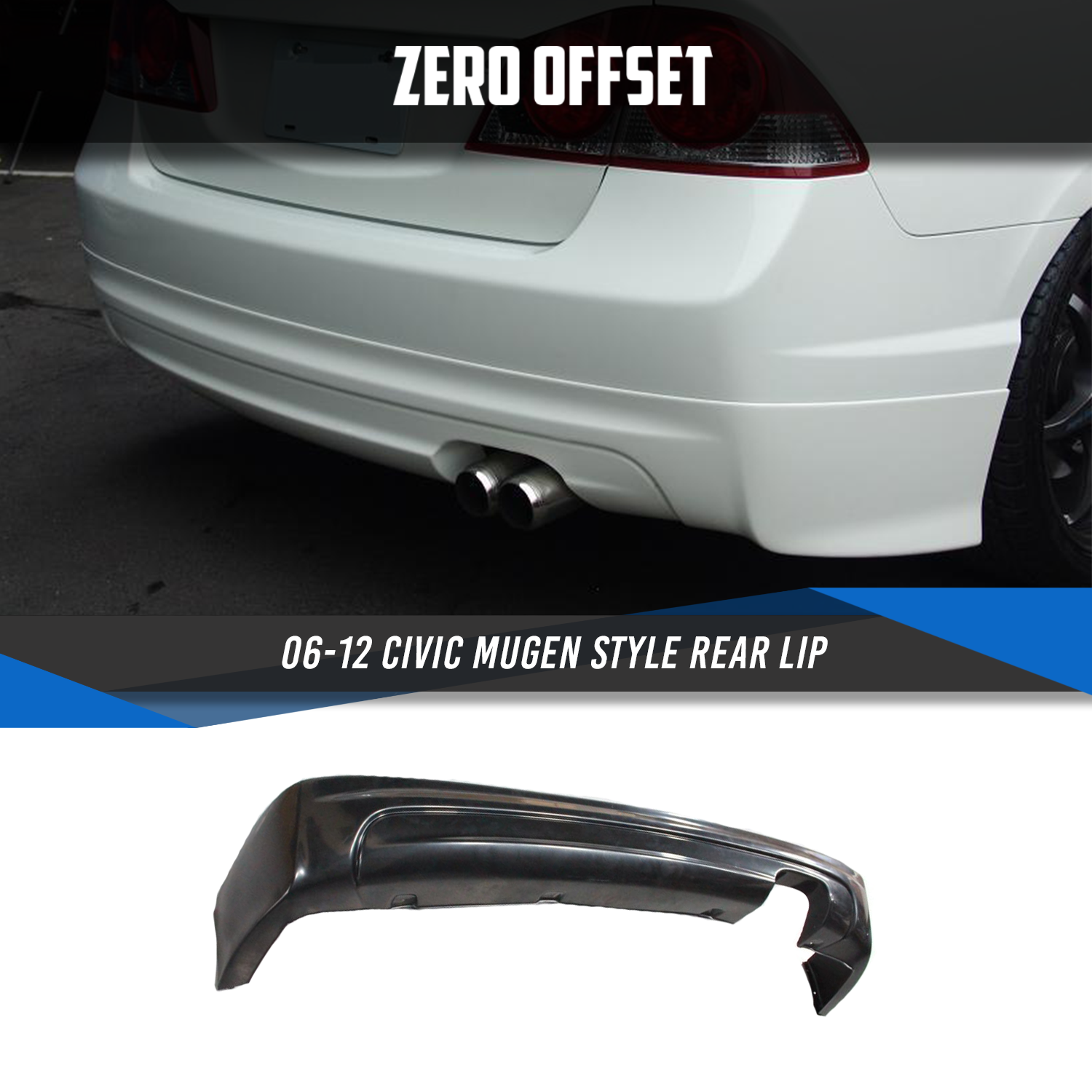 Mugen Style Rear Lip for Honda Civic FD (Suit Stock Bumper) 2006-2012