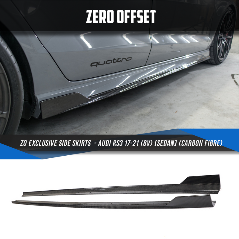 ZO Exclusive Side Skirts for Audi S3/RS3 17-21 (8V) [SEDAN] (Carbon Fibre)