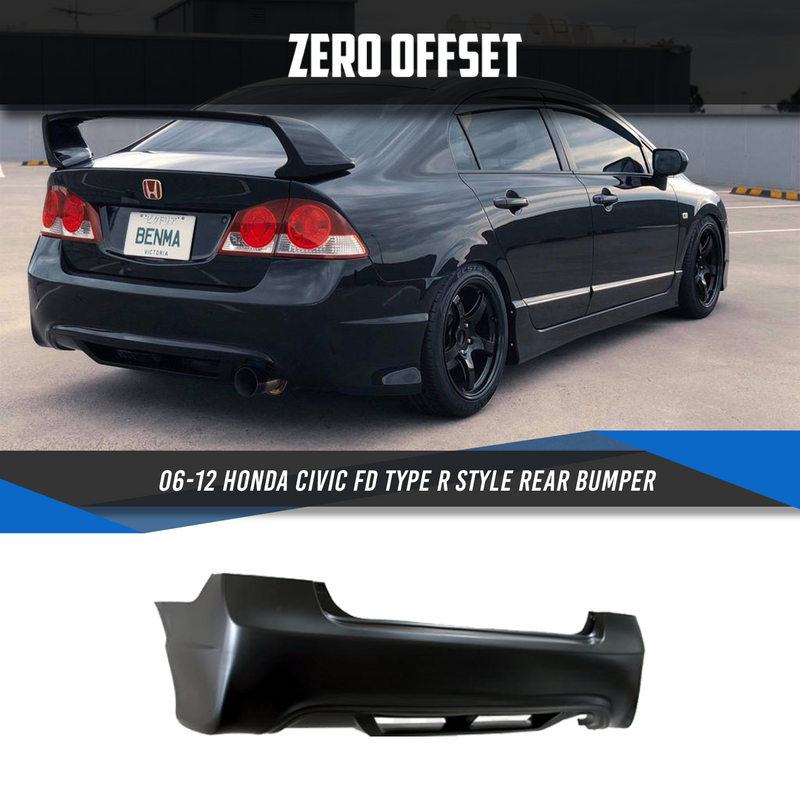 Type R Style Rear Bumper for 06-12 Honda Civic FD