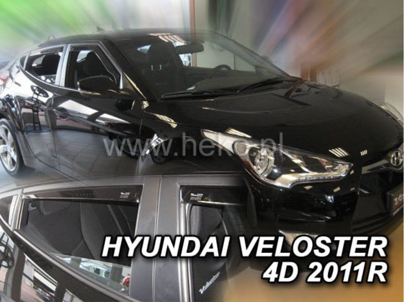 Slim-line Weather Shields - Hyundai Veloster FS Hatchback 3 Door 11-18